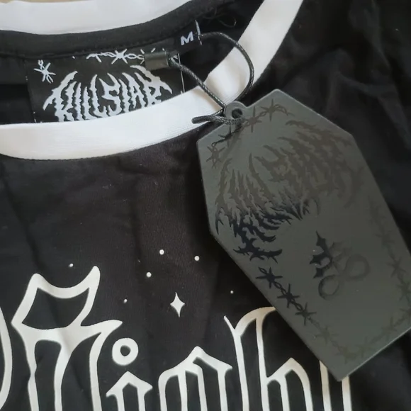 Killstar Black and White Night Rider Long Sleeve Tee - Picture 5 of 9